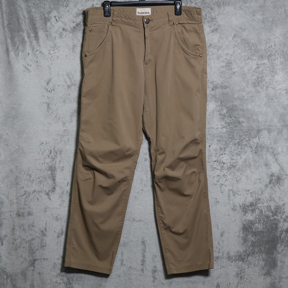 Simms Pants Mens Large 36x32 Beige Khakis Relaxed Workwear Pockets Outdoor Hike